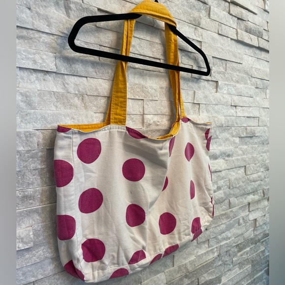 Reversible Victoria’s Secret PINK Yellow Gold & Pink Polka Dot Tote Bag - Picture 8 of 10